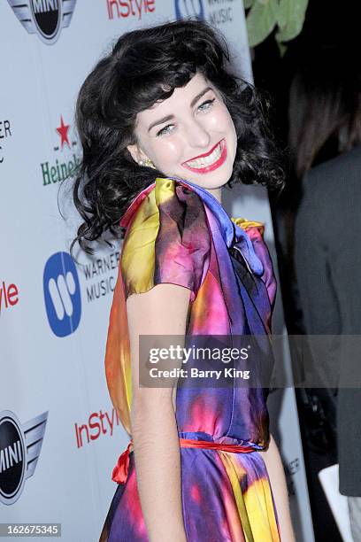 Singer Kimbra attends the Warner Music Group 2013 Grammy celebration at Chateau Marmont on February 10, 2013 in Los Angeles, California.