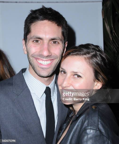 Personality Nev Schulman and singer Shanee Pink attend the Warner Music Group 2013 Grammy celebration at Chateau Marmont on February 10, 2013 in Los...