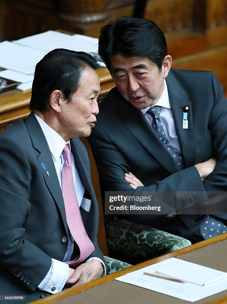 Japan's Prime Minister Shinzo Abe Attends Upper House Of Parliament