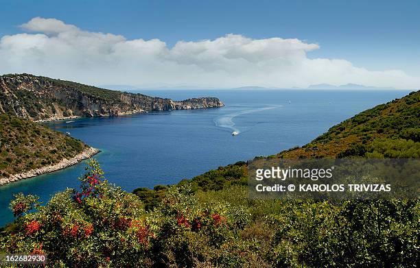 pirates bay (greece, ithaca, vathi) - ithaca stock pictures, royalty-free photos & images
