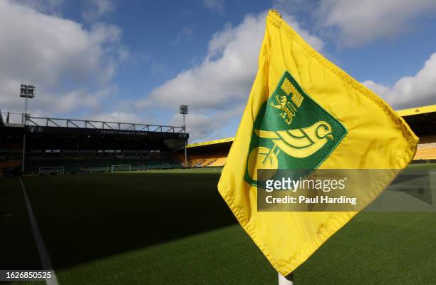 General View Inside the Stadium prior to the Sky Bet Championship match between Norwich City and Millwall at Carrow Road on August 20, 2023 in...