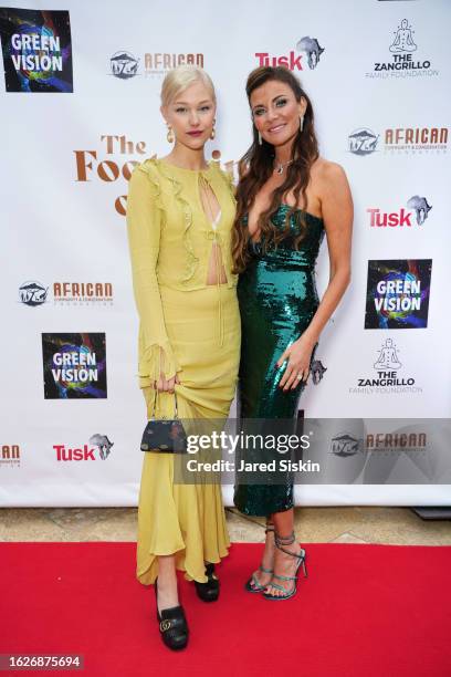 Grace VanderWaal and Amy Green attend Amy and Gary Green's the Footprint of Life Gala at Private Residence on August 24, 2023 in Bridgehampton, NY.