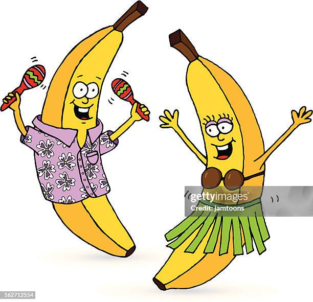 go bananas! - hawaiian shirt stock illustrations