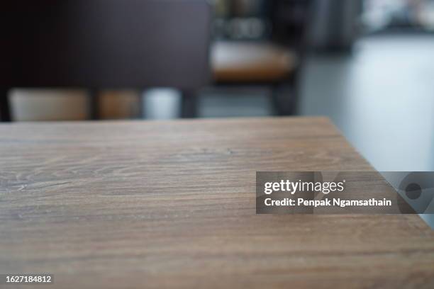 empty brown wooden dining table - matbord bildbanksfoton och bilder