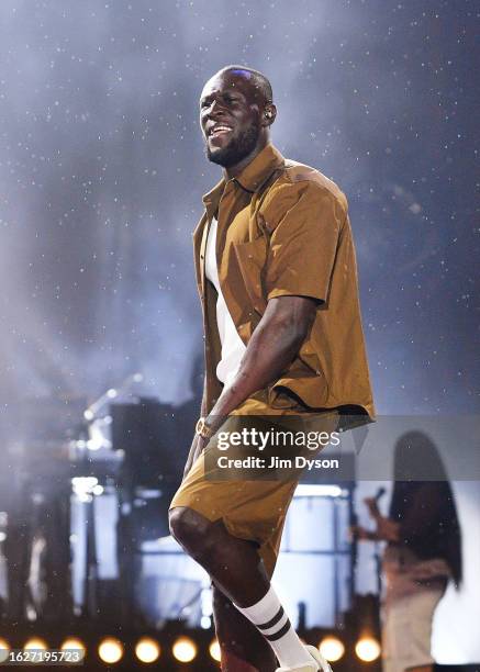 Stormzy performs at All Points East Festival 2023 during his 'This Is What We Mean Day' at Victoria Park on August 18, 2023 in London, England.