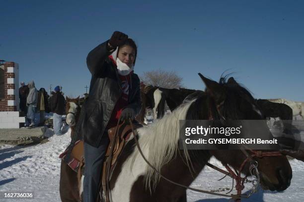 The Sioux Commemorate Wounded Knee Massacre. Dakota du Sud, Etats-Unis, 29 décembre 2007 - Les indiens Sioux commémorent l'anniversaire de la mort de...