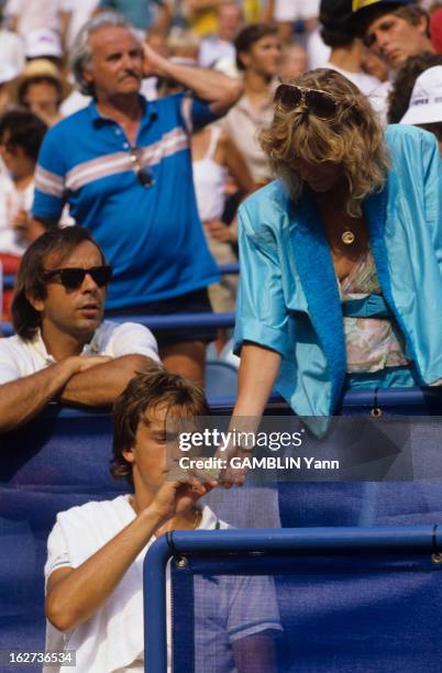 Yannick Noah And Henri Leconte Lose The Final Men Double. Etats-Unis, New-York, 7 septembre 1985, depuis 1978, le parc de Flushing Meadows accueille...