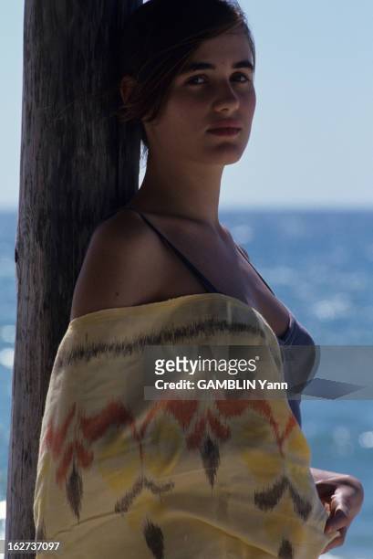 2Nd French Film Festival Of Sarasota Florida. Etats-Unis, novembre 1990, à l'occasion du 2ème Festival du Film Français de Sarasota , sur la plage,...