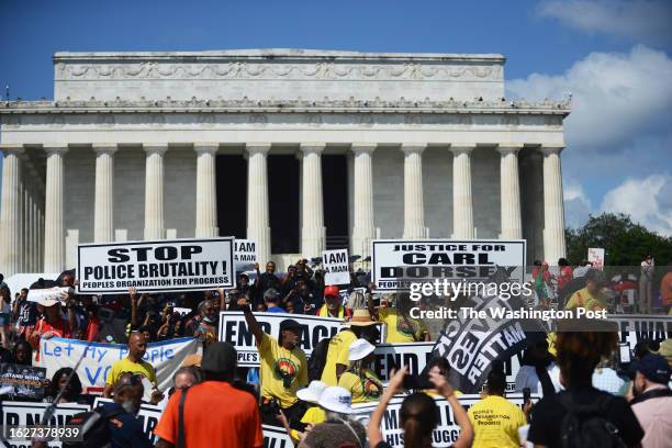 Thousands of people gather at the Lincoln Memorial in Washington, D.C., August 26 for the 60th anniversary of the March on Washington when in 1963...