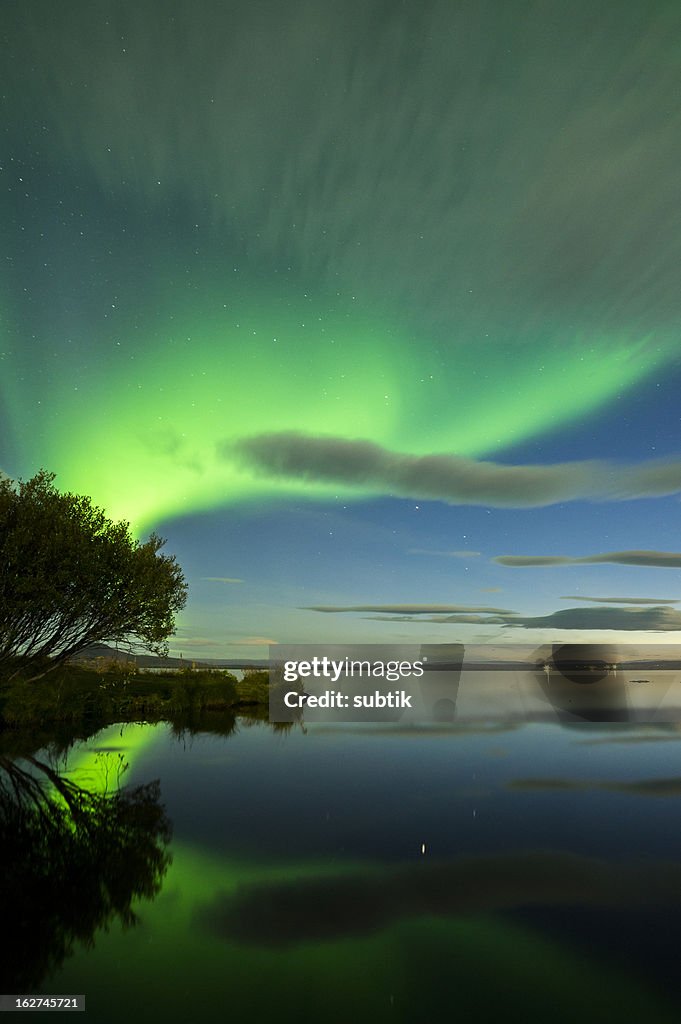 Aurore boréale sur l'Islande