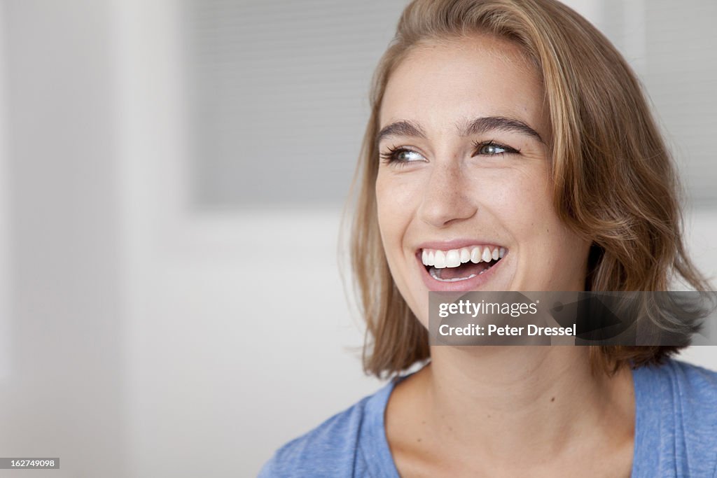 Smiling Caucasian woman