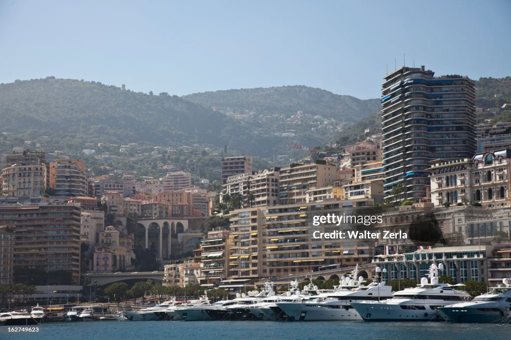 Yachts moored in Monte Carlo