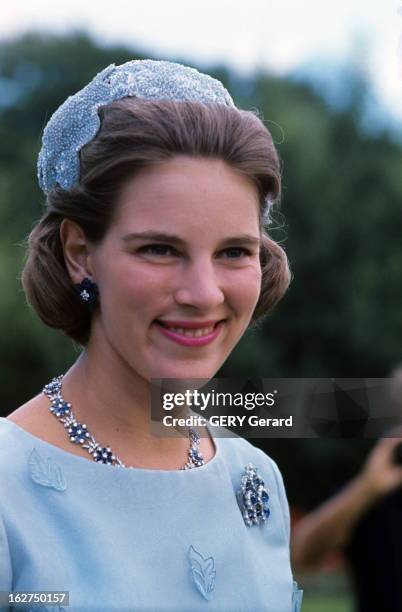 The Marriage Of Prince Hans-Adam Of Liechtenstein With Mary Kinsky Von Wchinitz Und Tettau. Vaduz - 30 juillet 1967 - Lors du mariage du prince...