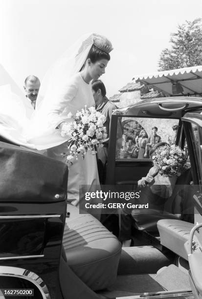 The Marriage Of Prince Hans-Adam Of Liechtenstein With Mary Kinsky Von Wchinitz Und Tettau. Le 30 juillet 1967 - Lors de son mariage avec le prince...