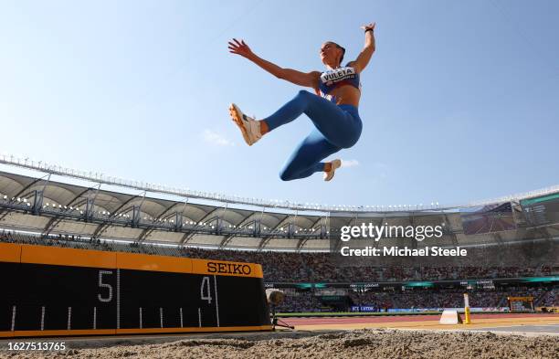 Ivana Vuleta of Team Serbia competes in the Women's Long Jump Final during day two of the World Athletics Championships Budapest 2023 at National...
