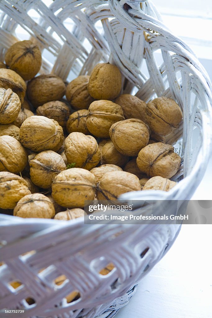 Walnuts in basket