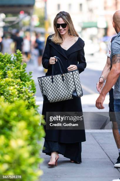 Angelina Jolie is seen in the East Villagae on August 20, 2023 in New York City.
