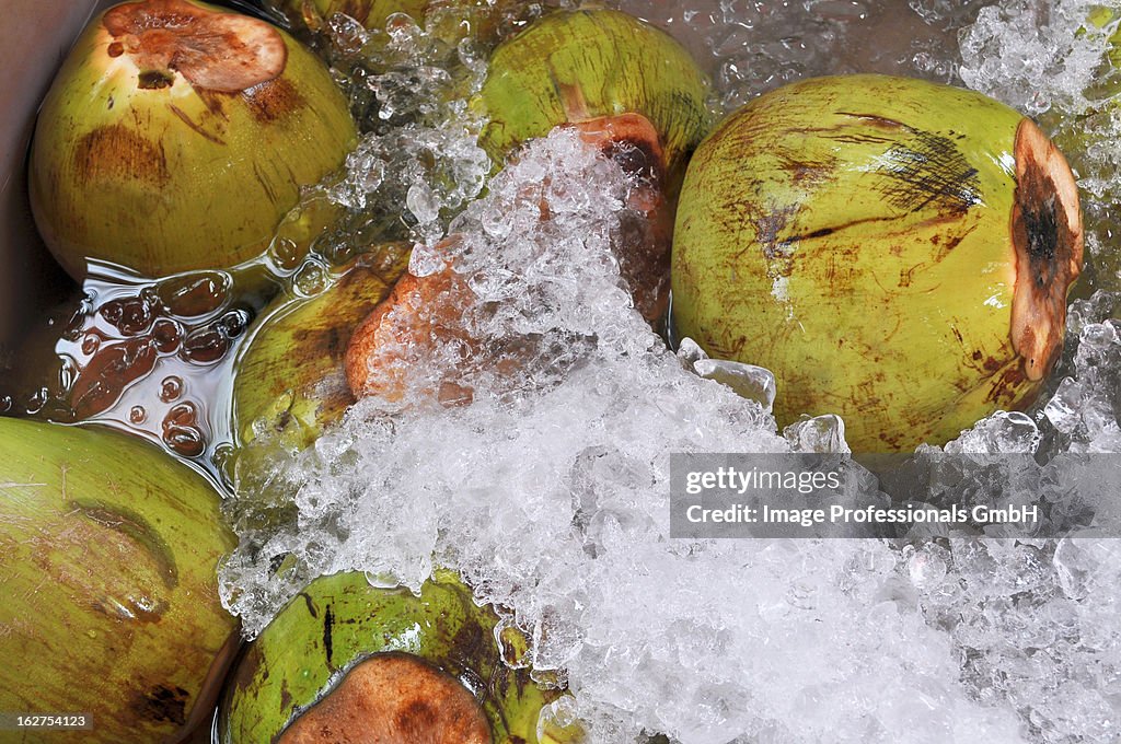 Coconuts on crushed ice