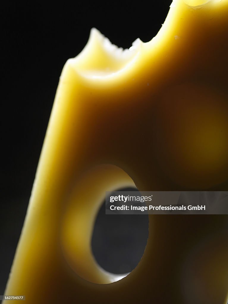Close-up of emmental cheese