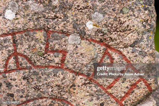 runic letters on a stone - viking rune symbols stock pictures, royalty-free photos & images