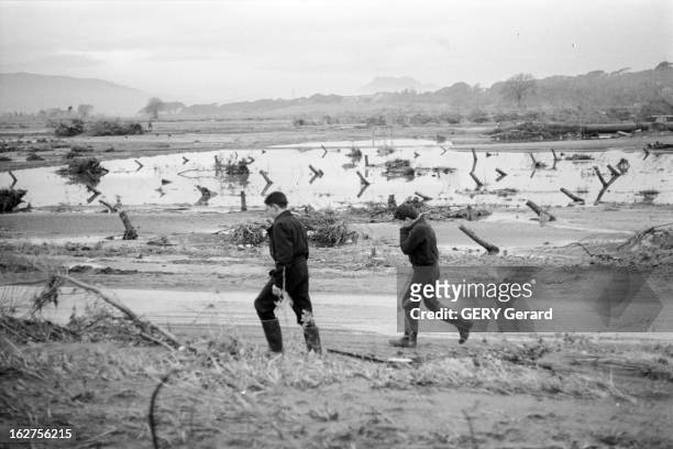 The Disaster Of The Malpasset Dam In Frejus. France, Fréjus, 10 décembre 1959, suite à la rupture du barrage de Malpasset sur la rivière Reyran le 2...
