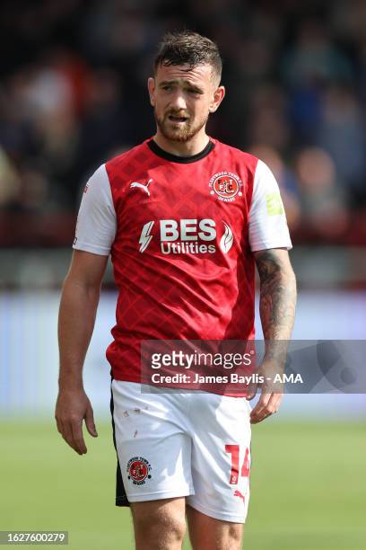 Jack Marriott of Fleetwood Town during the Sky Bet League One match between Fleetwood Town and Shrewsbury Town at Highbury Stadium on August 26, 2023...