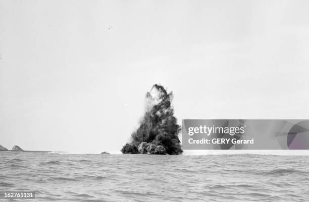 The Island Of Syrtlingur Rises In 1965. Islande, 31 mai 1965, une éruption volcanique sous-marine avec émission de lave, entre mai et octobre, crée...