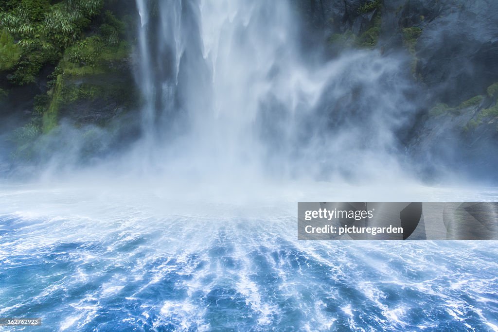 Waterfall Dropping into Fjord
