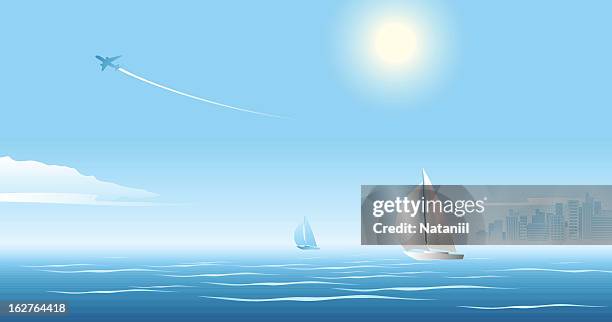 meer-landschaft - el mirage stock-grafiken, -clipart, -cartoons und -symbole