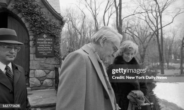 Laurance Rockefeller and Mary Rockefeller at Union Church of Pocantico Hills New York.