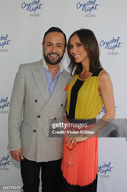 Fashion designer Nick Verreos and style Icon Giuliana Rancic attend Giuliana Rancic And Crystal Light Liquid Toast Red Carpet Style at SLS Hotel on...