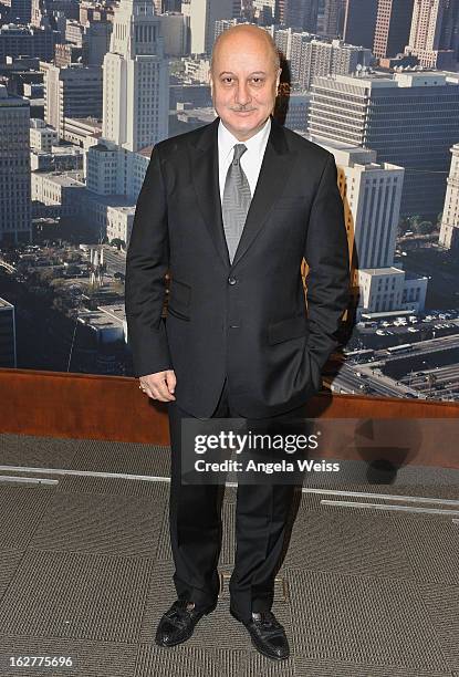 Actor Anupam Kher receives Los Angeles City Proclamation at Los Angeles City Hall on February 26, 2013 in Los Angeles, California.