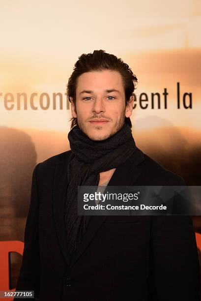 Gaspard Ulliel attends the "Jappeloup" premiere at Le Grand Rex on February 26, 2013 in Paris, France.