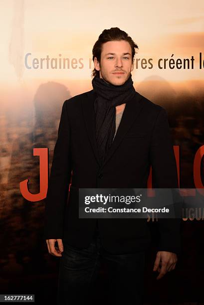 Gaspard Ulliel attends the "Jappeloup" premiere at Le Grand Rex on February 26, 2013 in Paris, France.