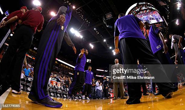 Marcus Thornton of the Sacramento Kings is introduced during a game against the Miami Heat at American Airlines Arena on February 26, 2013 in Miami,...