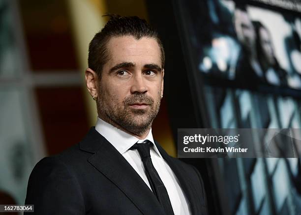 Actor Colin Farrell arrives to the premiere of FilmDistricts's "Dead Man Down" at ArcLight Hollywood on February 26, 2013 in Hollywood, California.