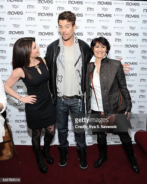 Josh Duhamel, Moonah Ellison and Tamsen Fadal attend the Moves' 2013 Spring Fashion Issue Mens Cover Party at TOY at Gansevoort Hotel on February 26,...