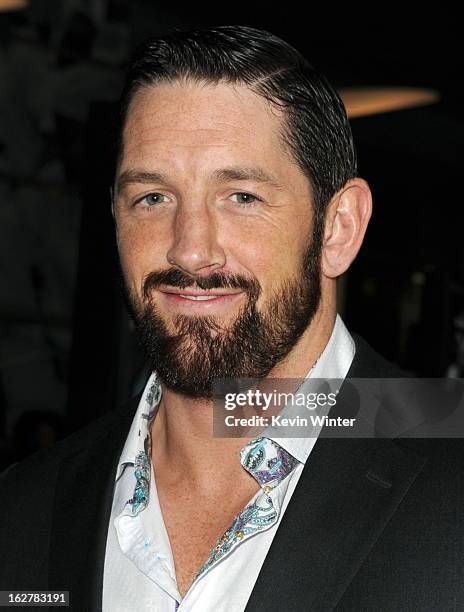 Actor Wade Barrett arrives to the premiere of FilmDistricts's "Dead Man Down" at ArcLight Hollywood on February 26, 2013 in Hollywood, California.