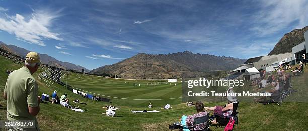 General view during the International tour match between New Zealand XI and England at Queenstown Events Centre on February 27, 2013 in Queenstown,...