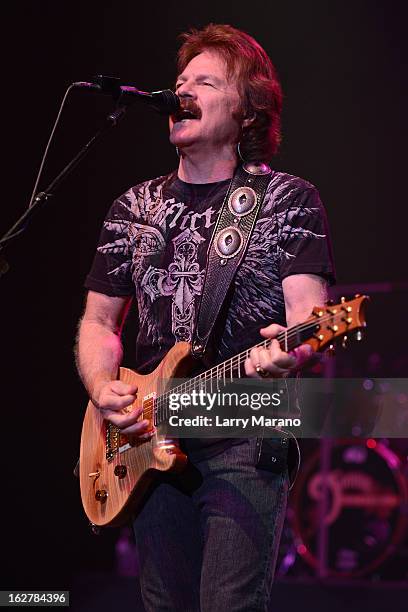 Tom Johnston of The Doobie Brothers performs at Hard Rock Live! in the Seminole Hard Rock Hotel & Casino on February 26, 2013 in Hollywood, Florida.