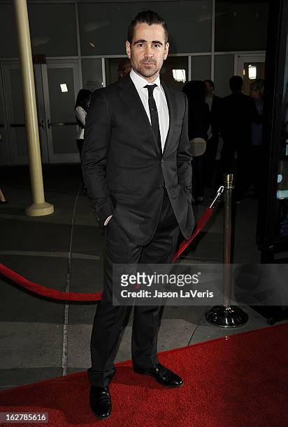 Actor Colin Farrell attends the premiere of "Dead Man Down" at ArcLight Cinemas on February 26, 2013 in Hollywood, California.