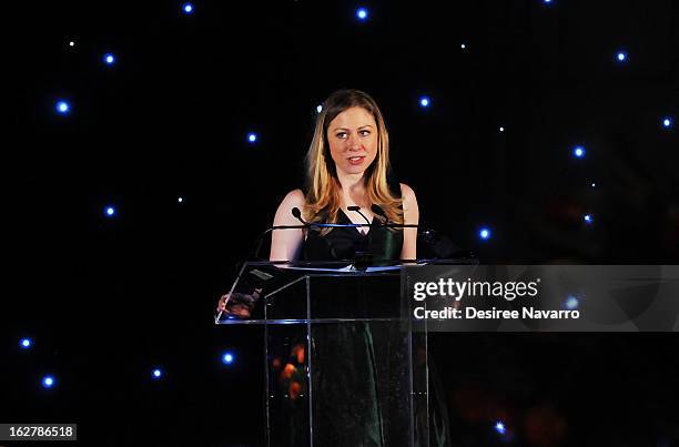 Honorary Chariperson for the Dance Theatre of Harlem, Chelsea Clinton speaks during the Dance Theatre Of Harlem 44th Anniversary Celebration at...