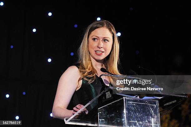 Honorary Chariperson for the Dance Theatre of Harlem, Chelsea Clinton speaks during the Dance Theatre Of Harlem 44th Anniversary Celebration at...