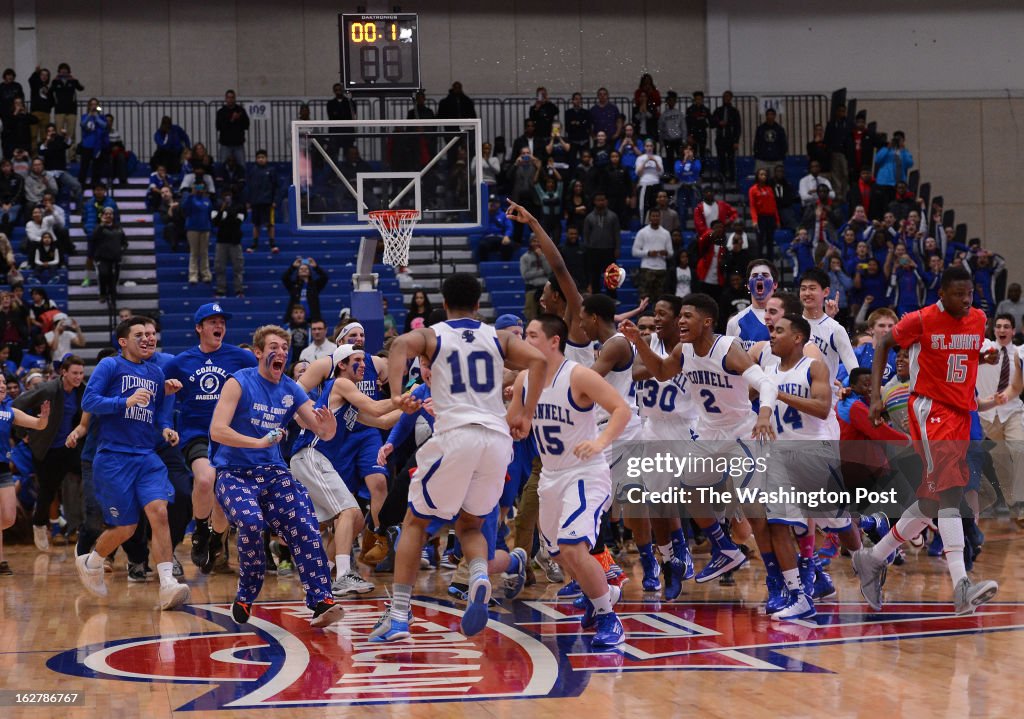 O'Connell fans storm the court to celebrate with their team O'Connell fans storm the court to celebrate with their team