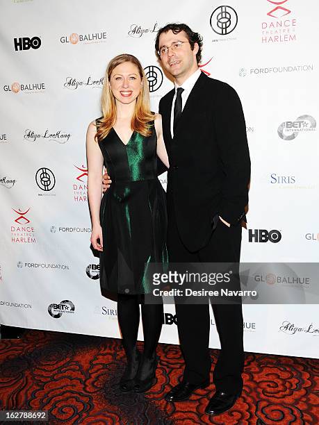Chelsea Clinton and husband Marc Mezvinsky attend the Dance Theatre Of Harlem 44th Anniversary Celebration at Mandarin Oriental Hotel on February 26,...