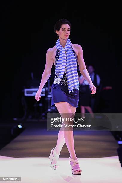Model walks the runway during the Liverpool Fashion Fest Spring/Summer 2013 fashion show on February 26, 2013 in Mexico City, Mexico.