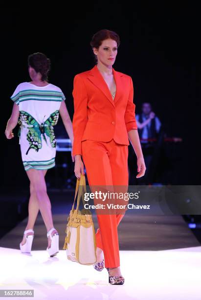 Model walks the runway during the Liverpool Fashion Fest Spring/Summer 2013 fashion show on February 26, 2013 in Mexico City, Mexico.