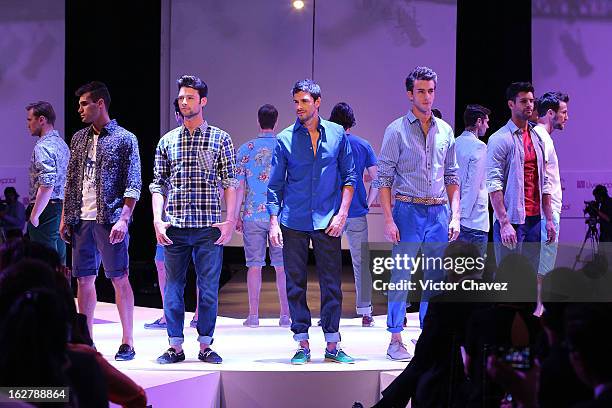 Models walk the runway during the Liverpool Fashion Fest Spring/Summer 2013 fashion show on February 26, 2013 in Mexico City, Mexico.