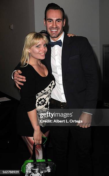 Actress Emma Julia Jacobs and actor/writer/producer Ivan Djurovic attend the Screening and Q&A for "ColdWater" at The Los Angeles Film School on...