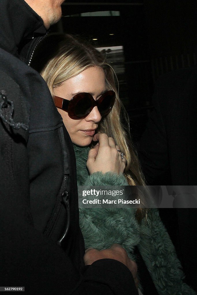 Ashley Olsen Arrives At Roissy airport